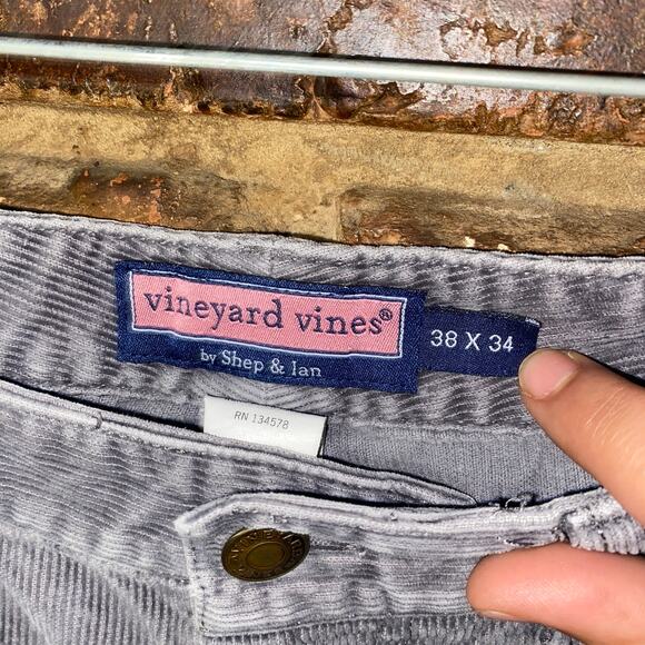 Vineyard Vines Gray Corduroy Straight Leg Chino Pants Men's Size 38x34 - Picture 4 of 6